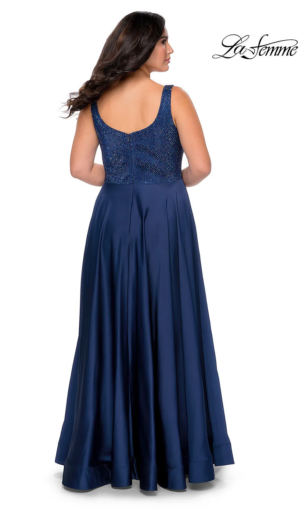 Long La Femme Plus-Size Prom Dress with Pockets