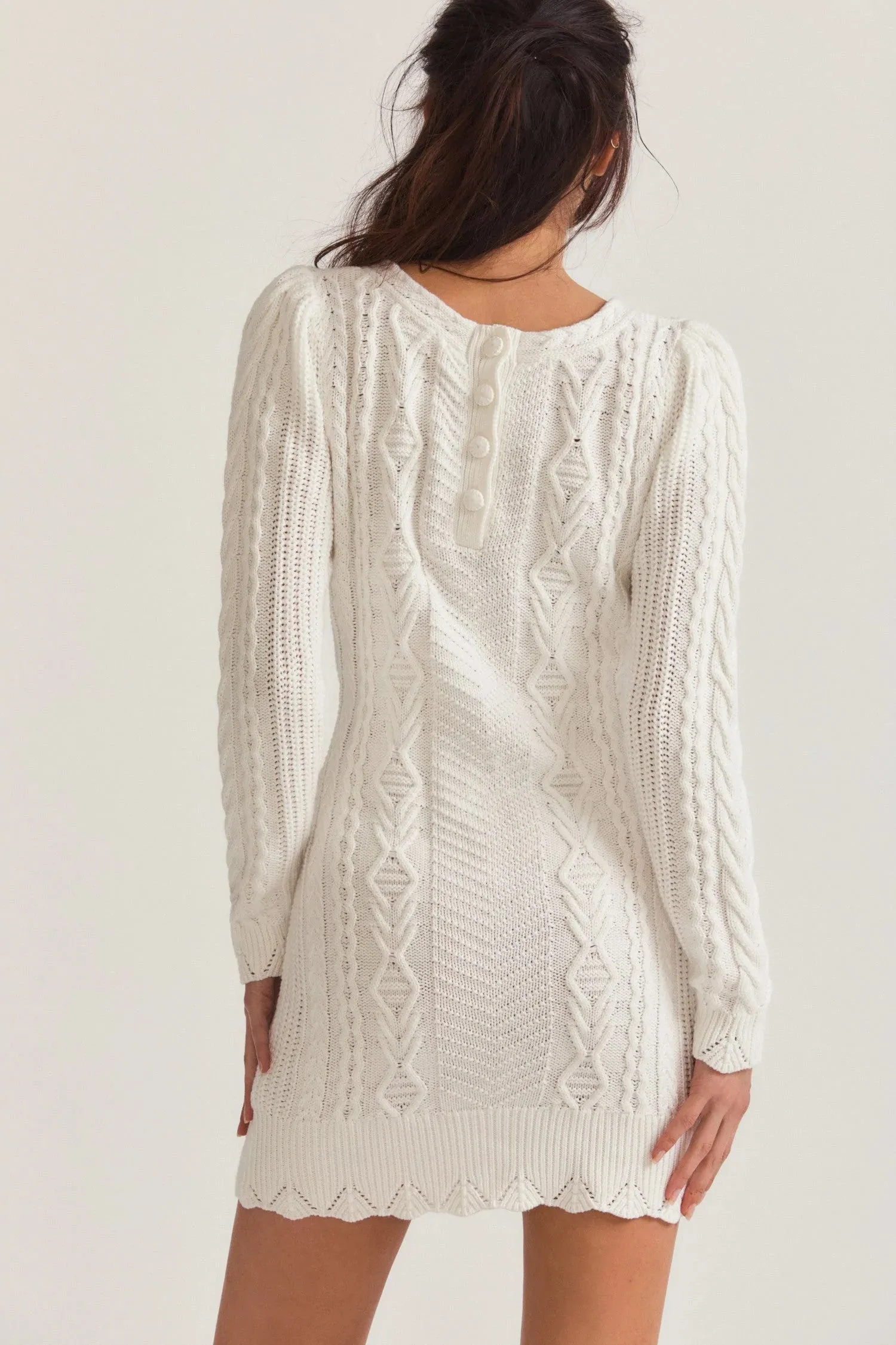 Loveshackfancy Simmonette Mini Dress in Cream