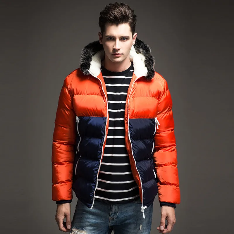 Luna Men's Padded Faux Fur Hooded Jacket