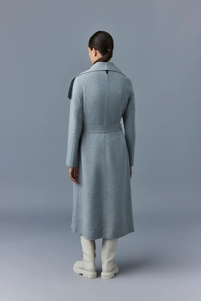 Mackage Mai-CN Light Wool Wrap Coat Lt Grey Melange
