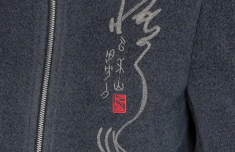 Men's Print Woolen  Stand Collar Jacket