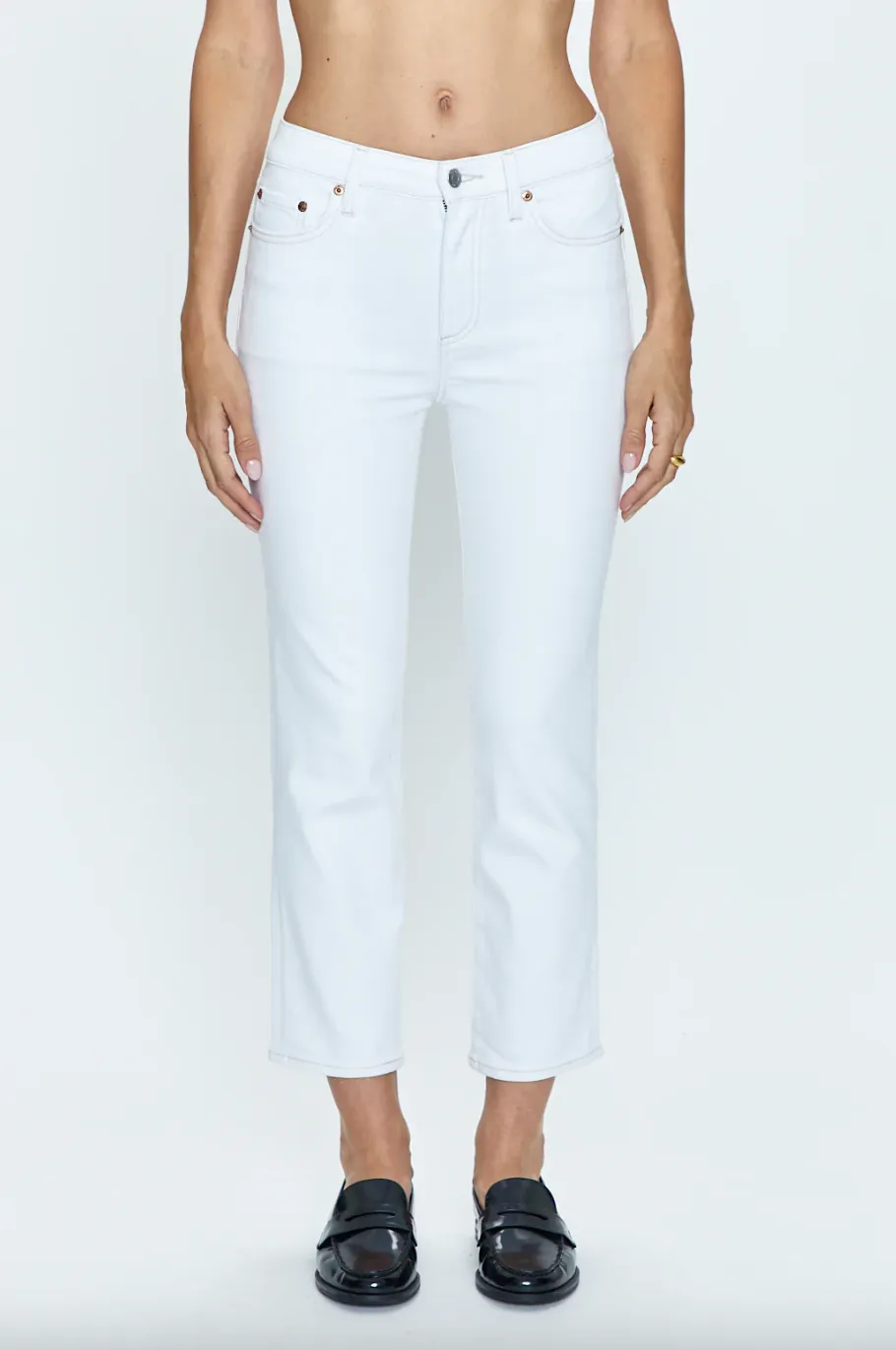 monroe crop high rise boot - le blanc