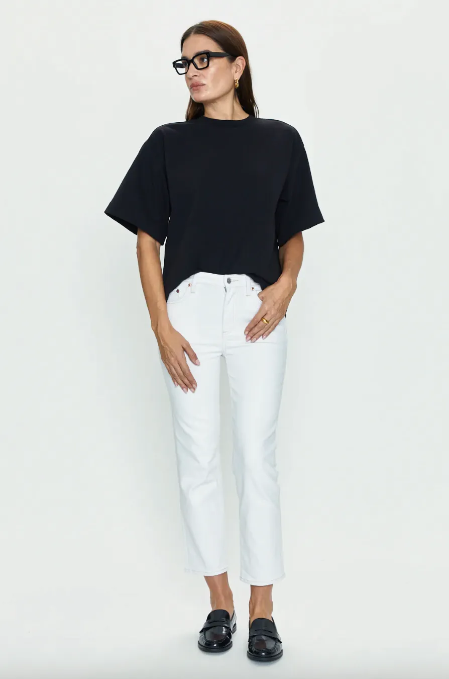 monroe crop high rise boot - le blanc