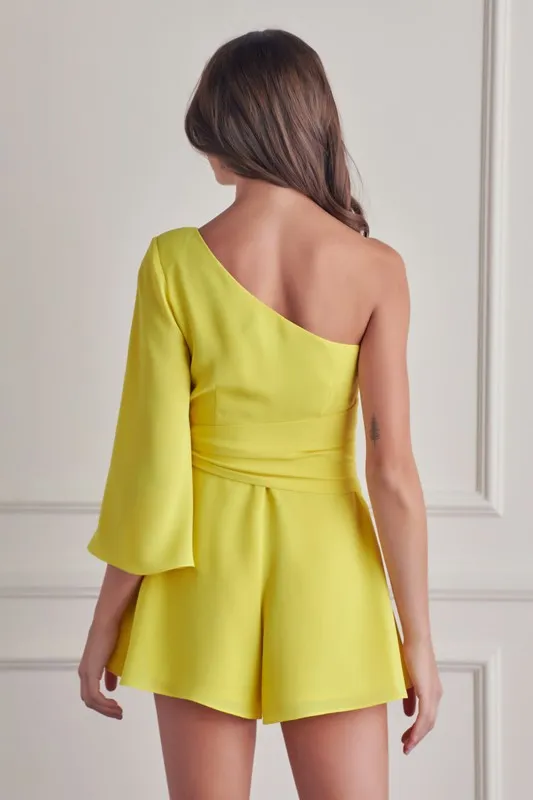 ONE SHOULDER LONG SLEEVE ROMPER