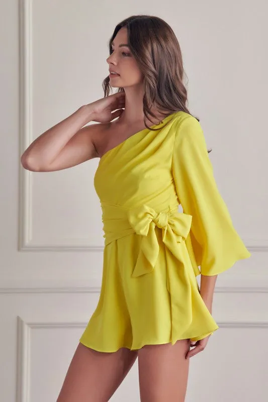 ONE SHOULDER LONG SLEEVE ROMPER