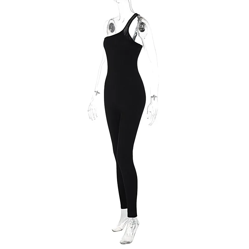 One Shoulder Strappy Jumpsuit