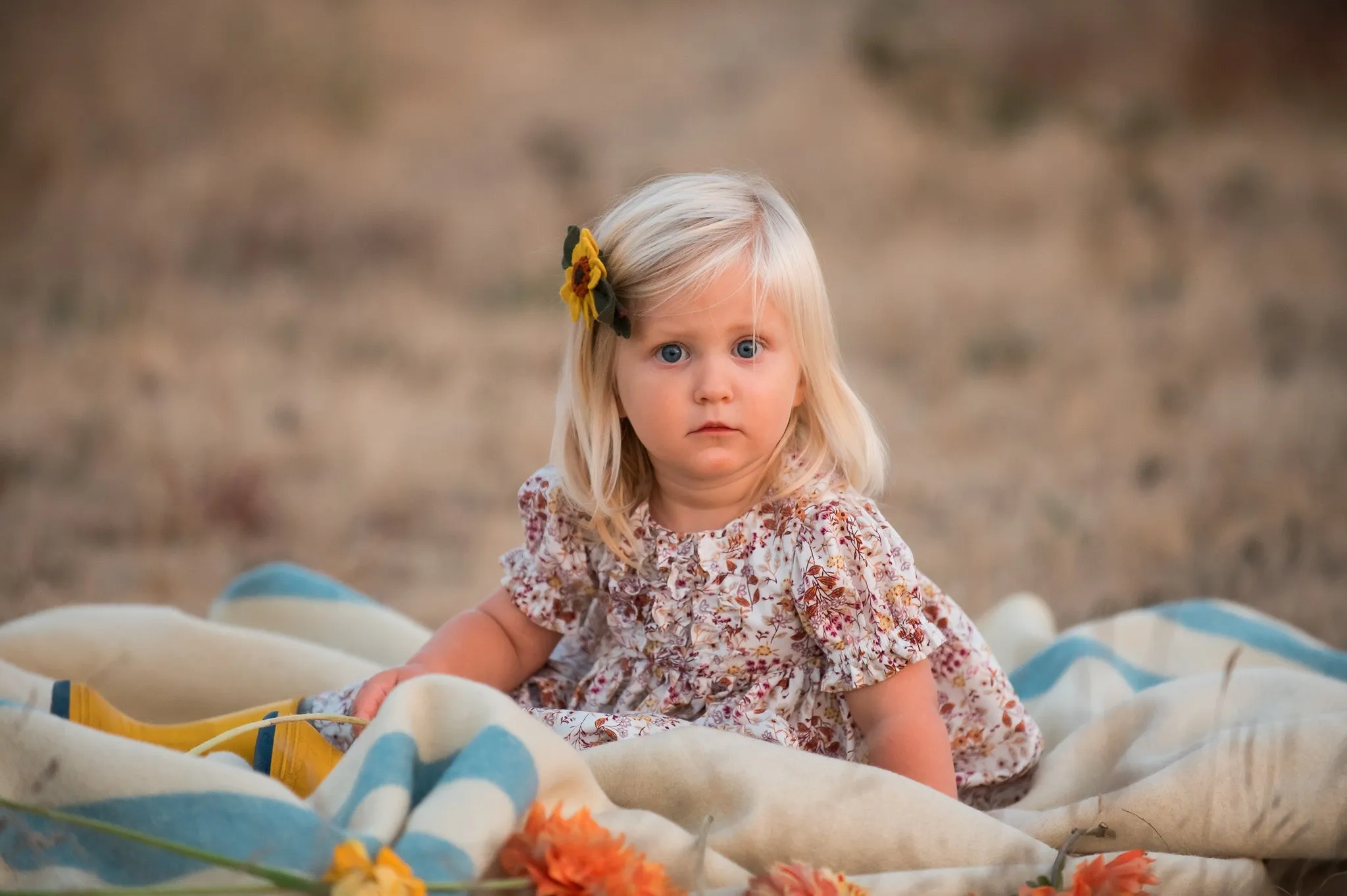 Pipa Dress, In Wheat Cotton Ditsy Floral | MTO