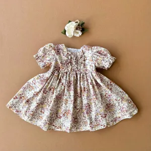 Pipa Dress, In Wheat Cotton Ditsy Floral | MTO