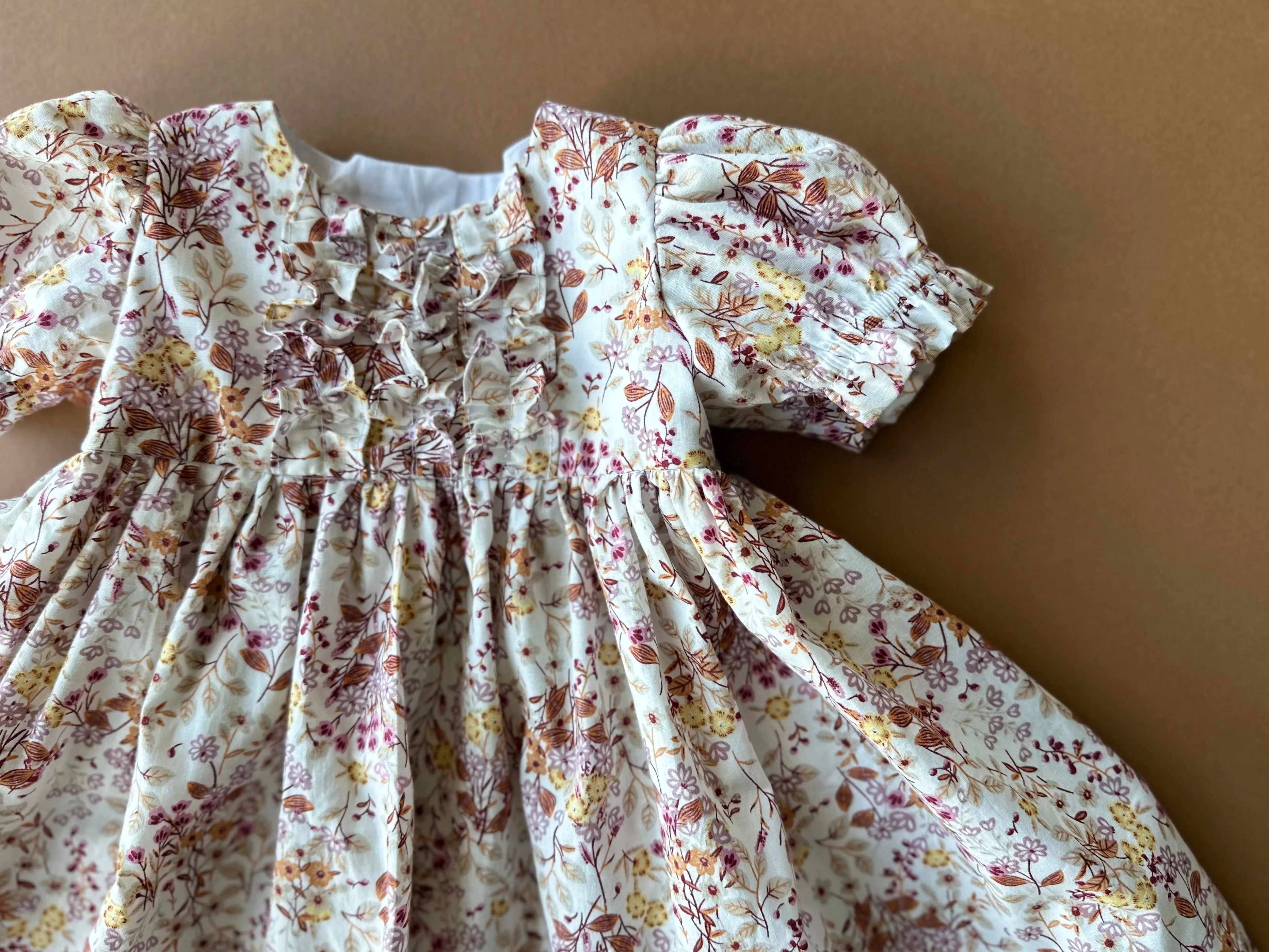 Pipa Dress, In Wheat Cotton Ditsy Floral | MTO