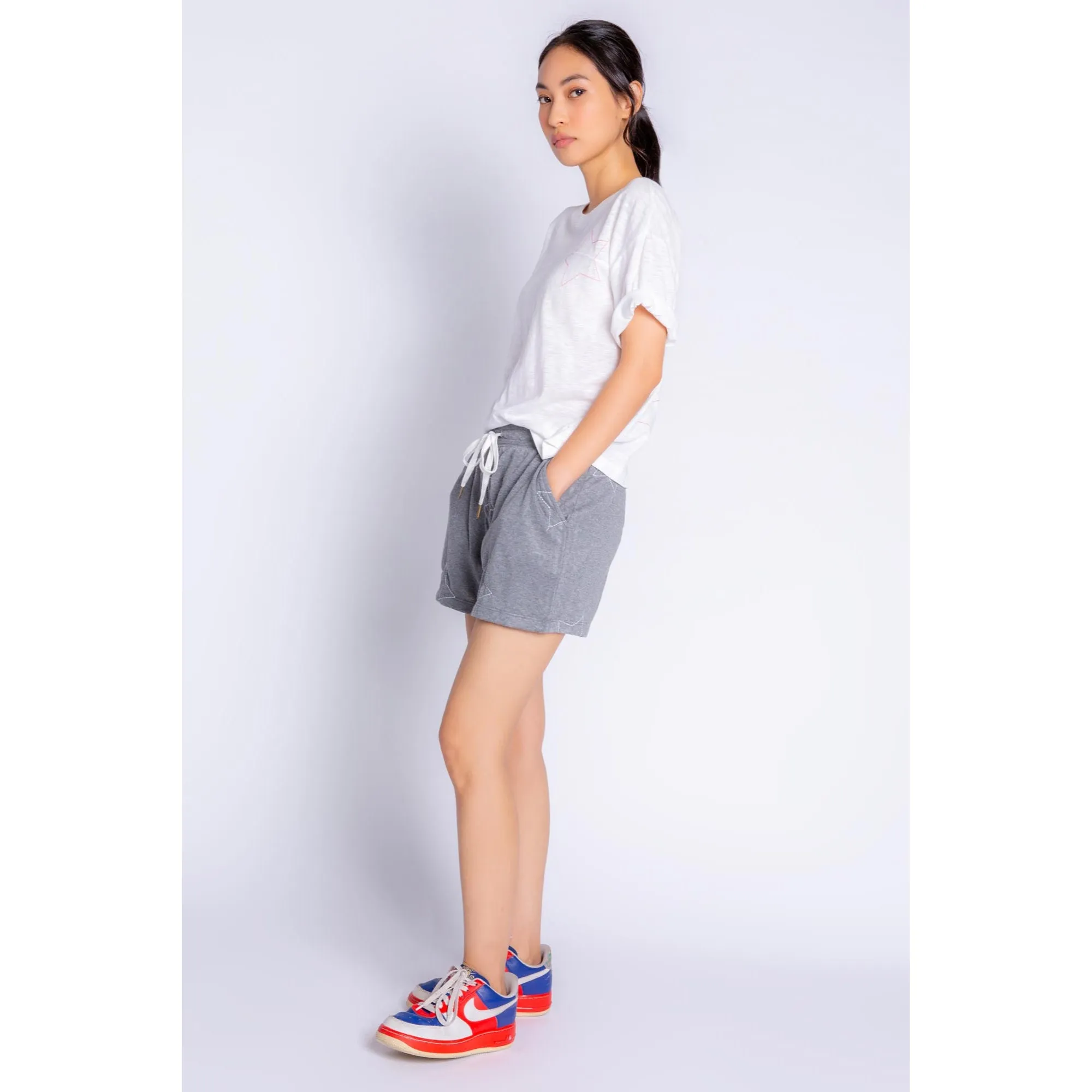 PJ Salvage Women's Star Struck Stars Shorts - HEATHER CHARCOAL
