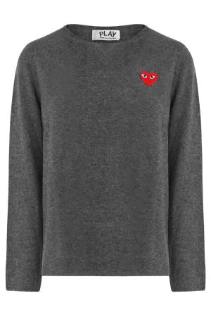 PLAY MENS CREWNECK HEART KNIT | GREY