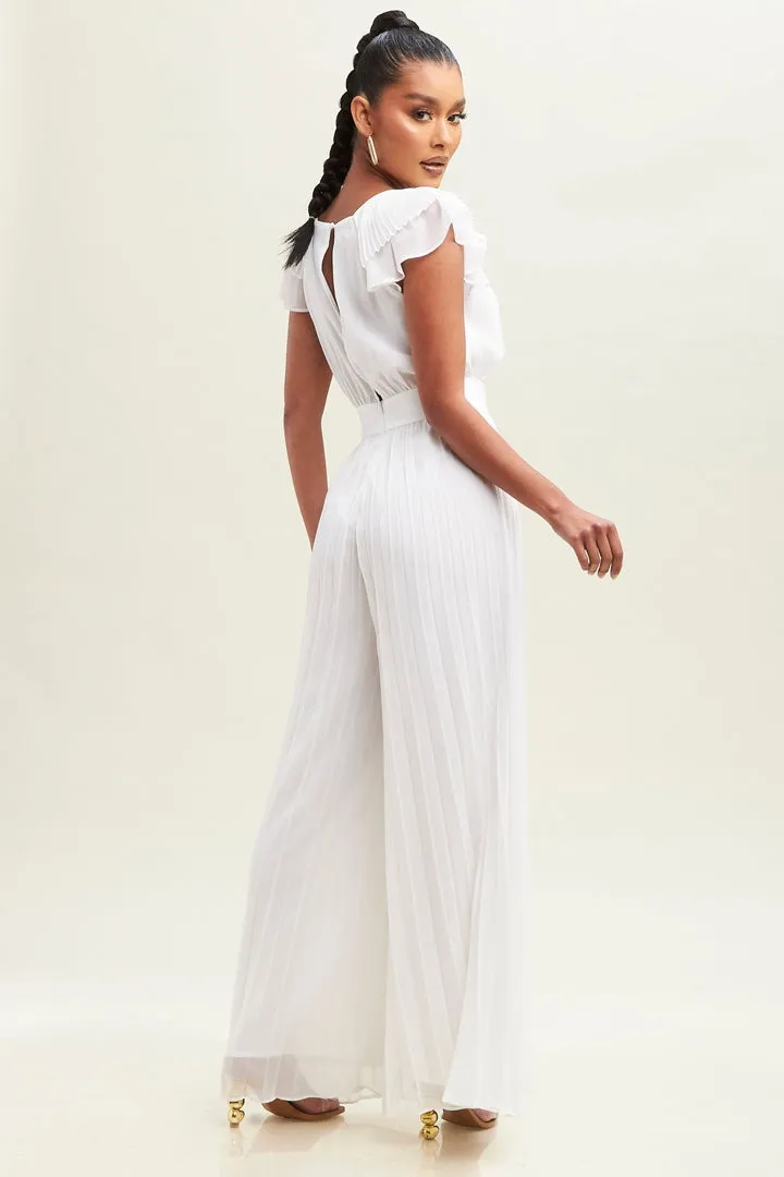 Pleated Chiffon Jumpsuit
