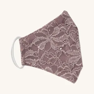 Rosewood Pink Lace Sequin Face Mask
