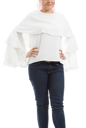 Ruffled Sleeves Blouse - White
