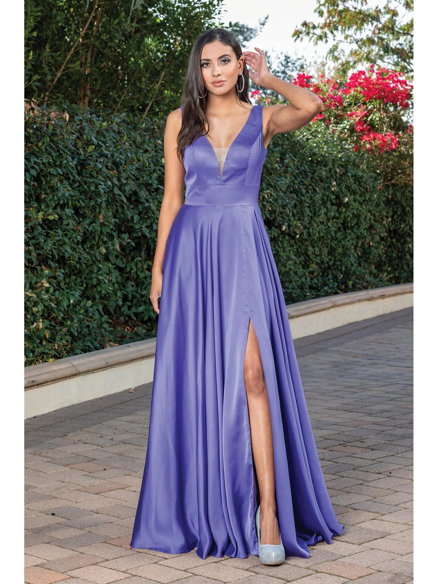 Satin A-Line Classic Long Prom Dress
