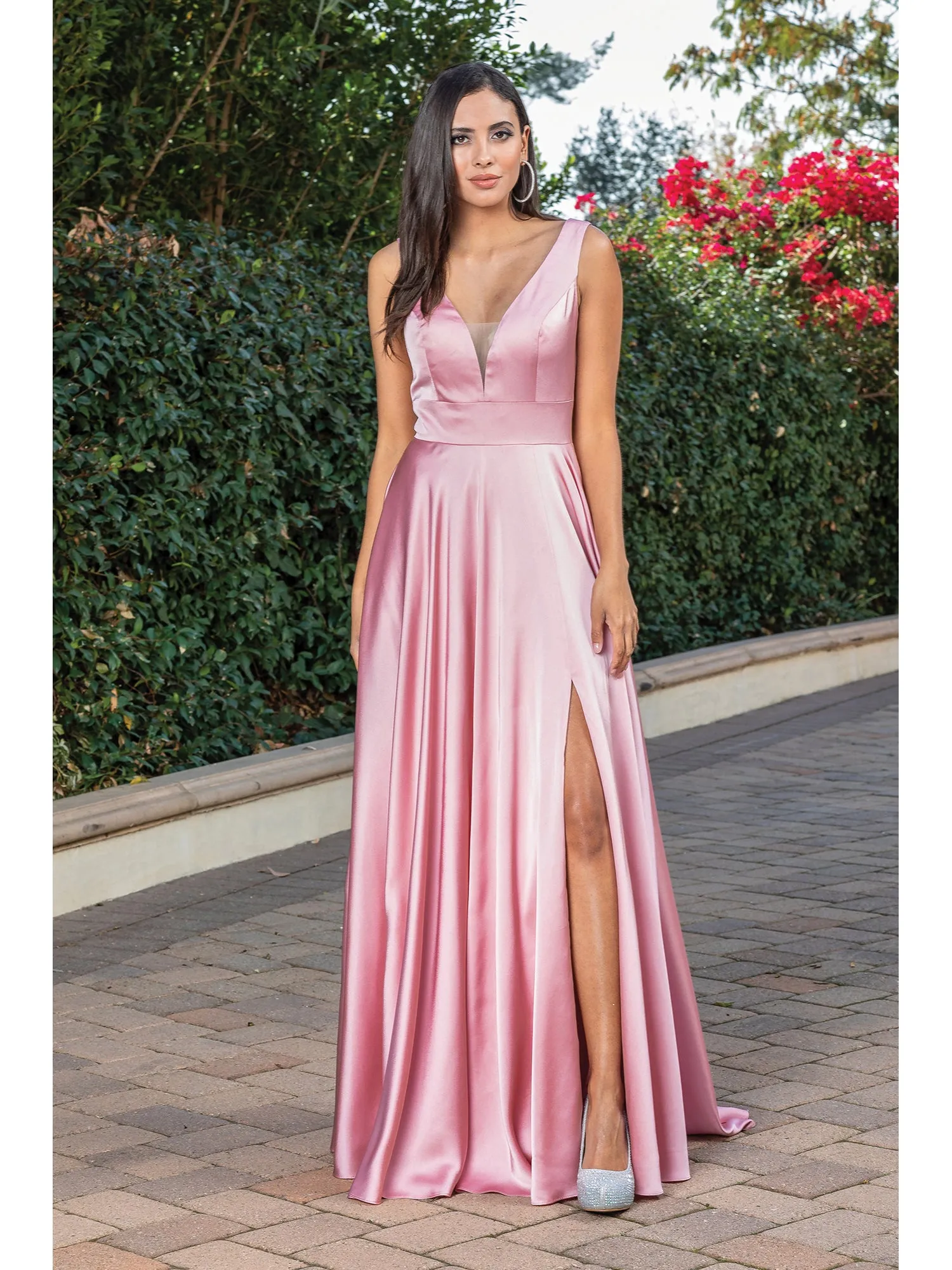 Satin A-Line Classic Long Prom Dress