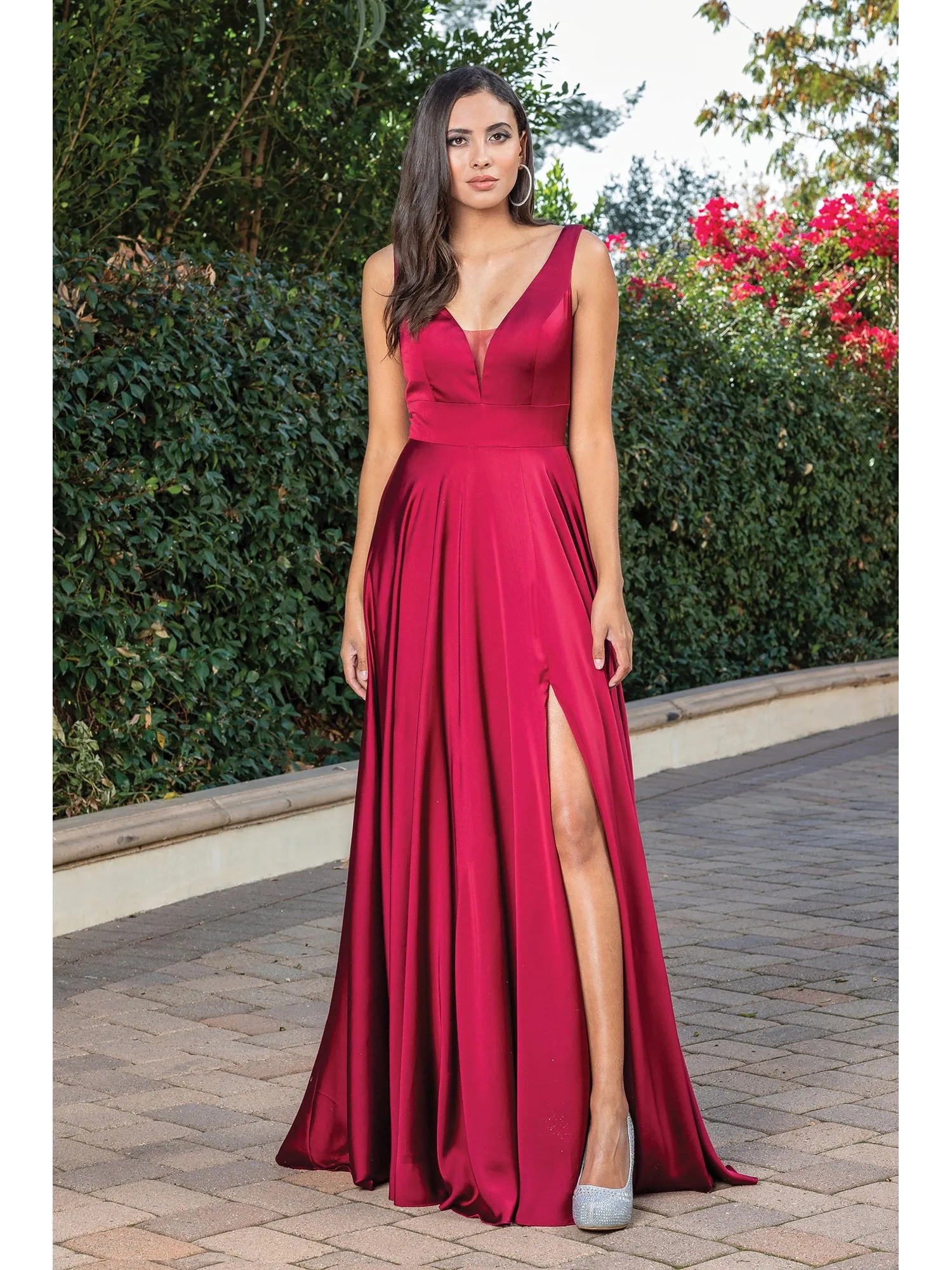 Satin A-Line Classic Long Prom Dress