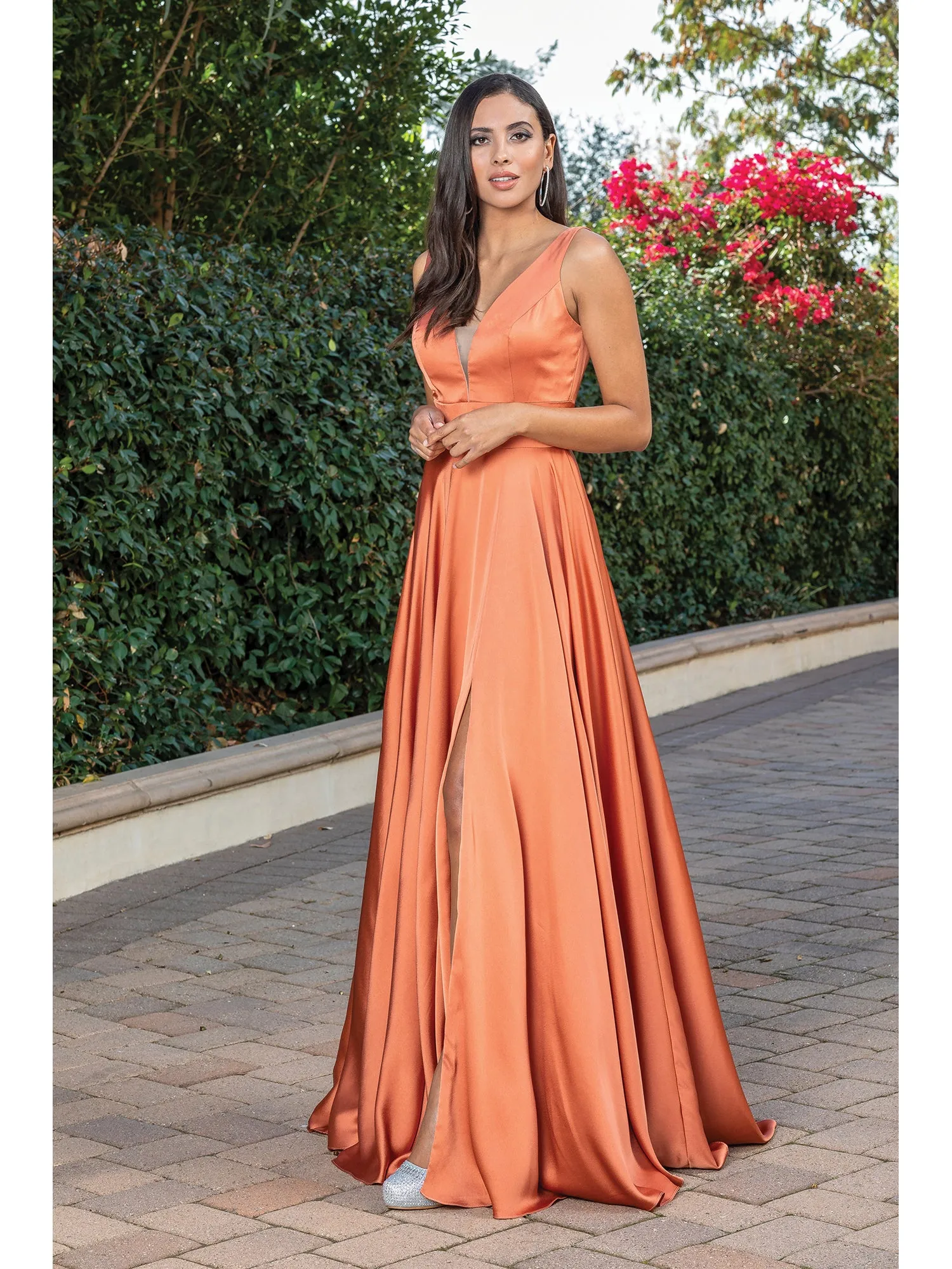 Satin A-Line Classic Long Prom Dress