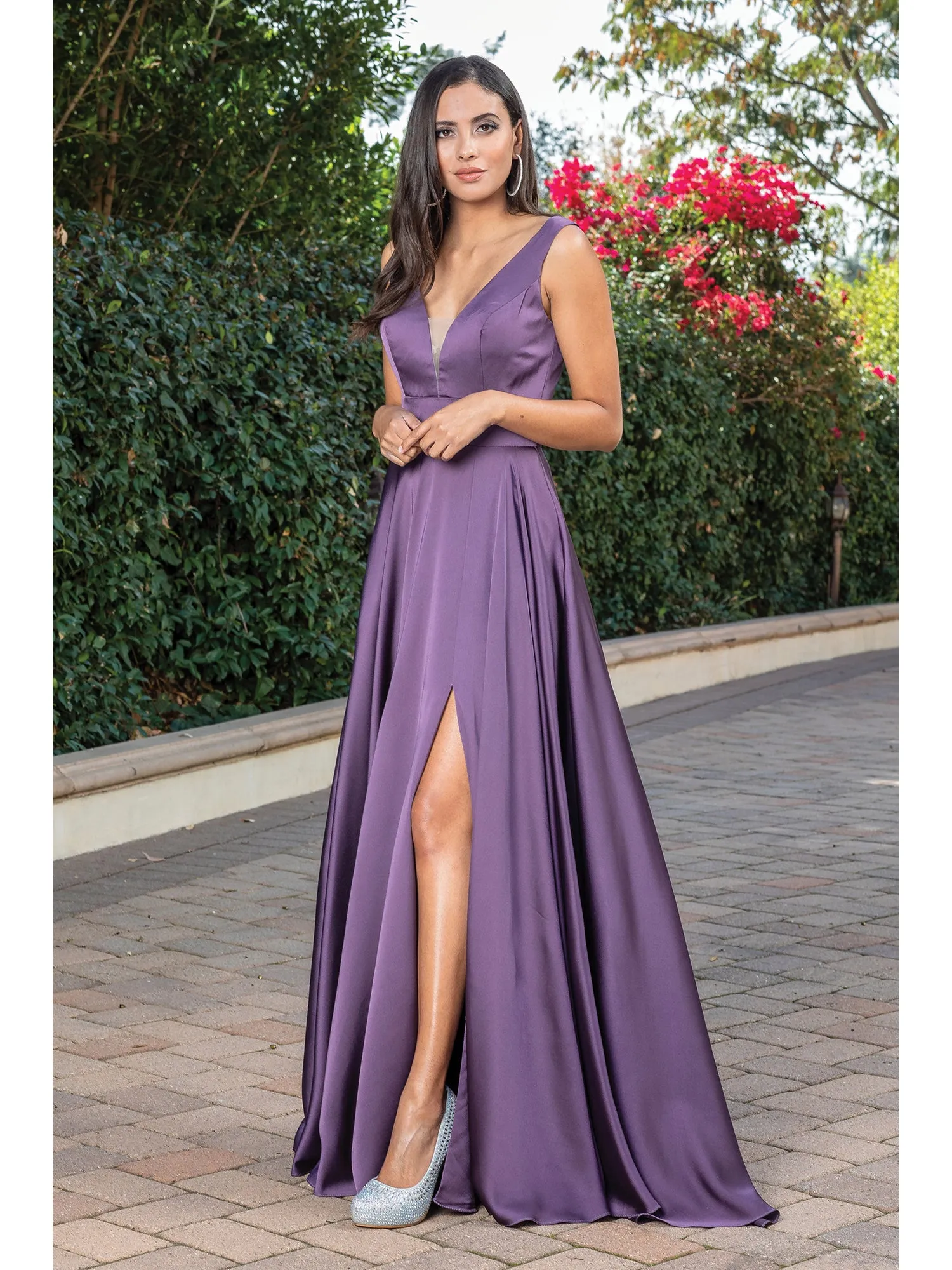 Satin A-Line Classic Long Prom Dress