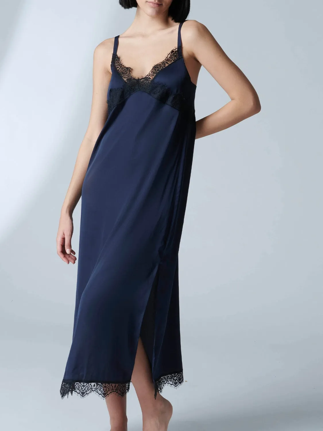 Satin Secrets Long Nightdress - Full Moon