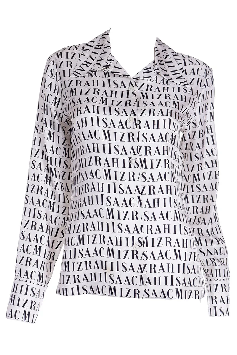 S/S 1997 Vintage Isaac Mizrahi Logo Shirt Monogrammed Button Down Blouse