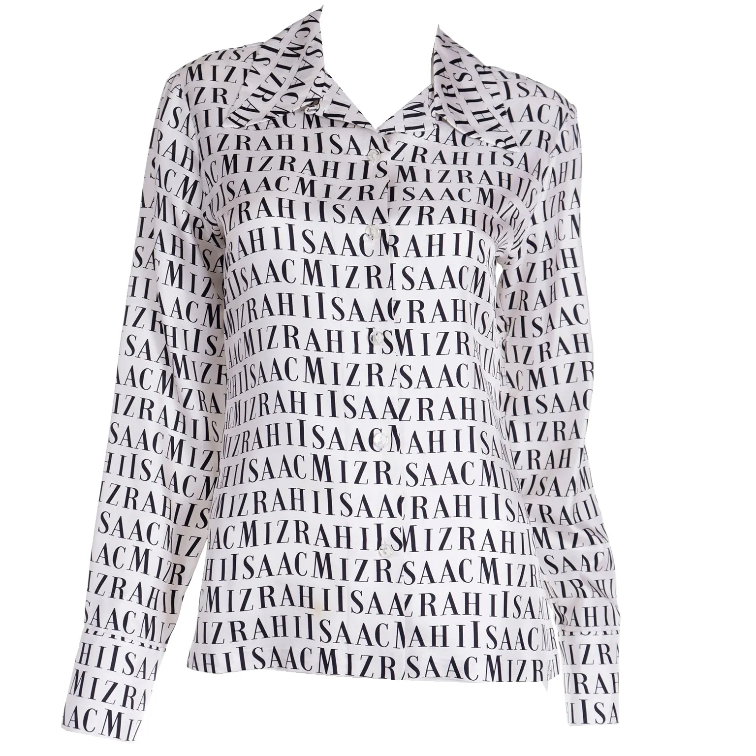 S/S 1997 Vintage Isaac Mizrahi Logo Shirt Monogrammed Button Down Blouse