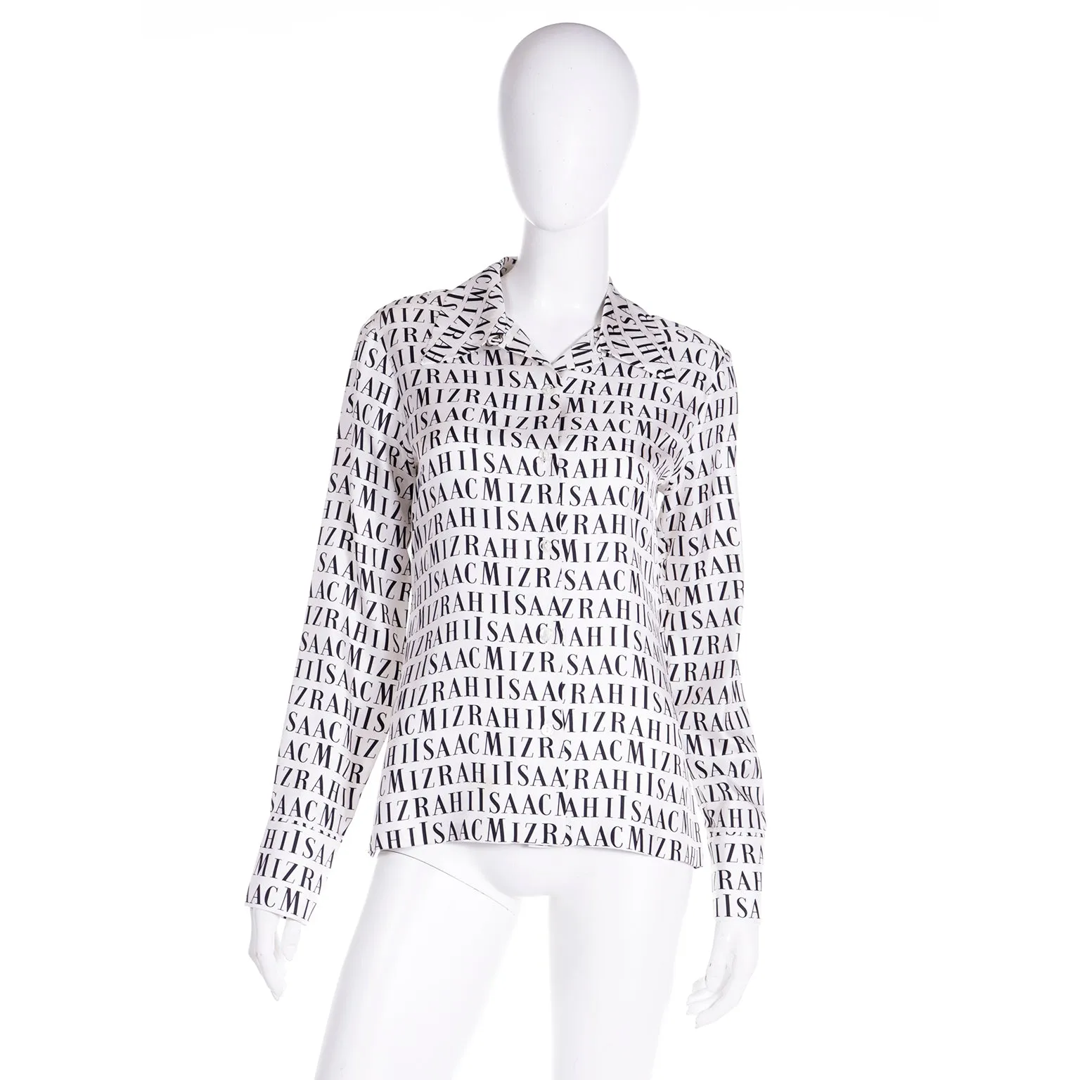 S/S 1997 Vintage Isaac Mizrahi Logo Shirt Monogrammed Button Down Blouse