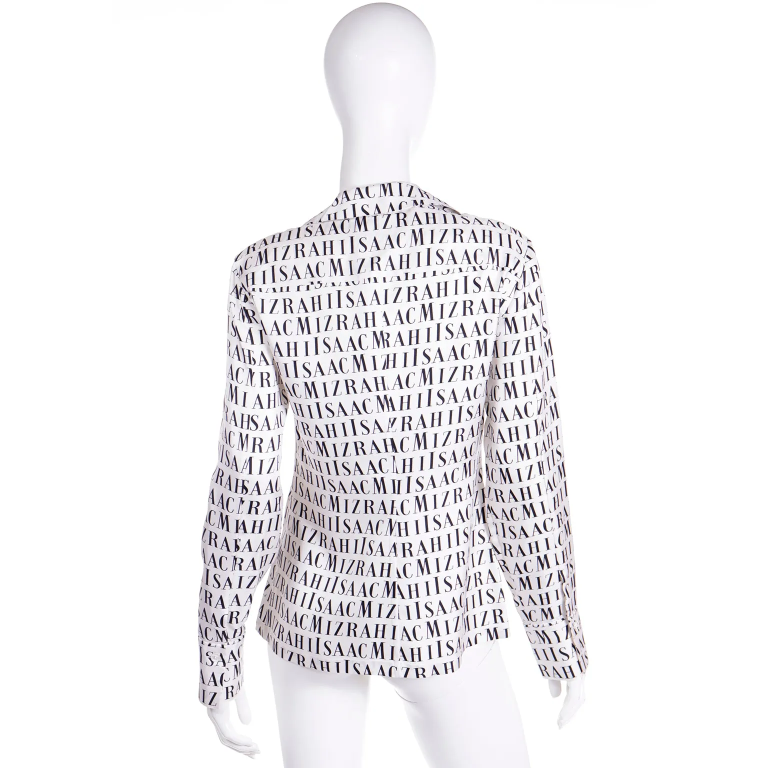 S/S 1997 Vintage Isaac Mizrahi Logo Shirt Monogrammed Button Down Blouse