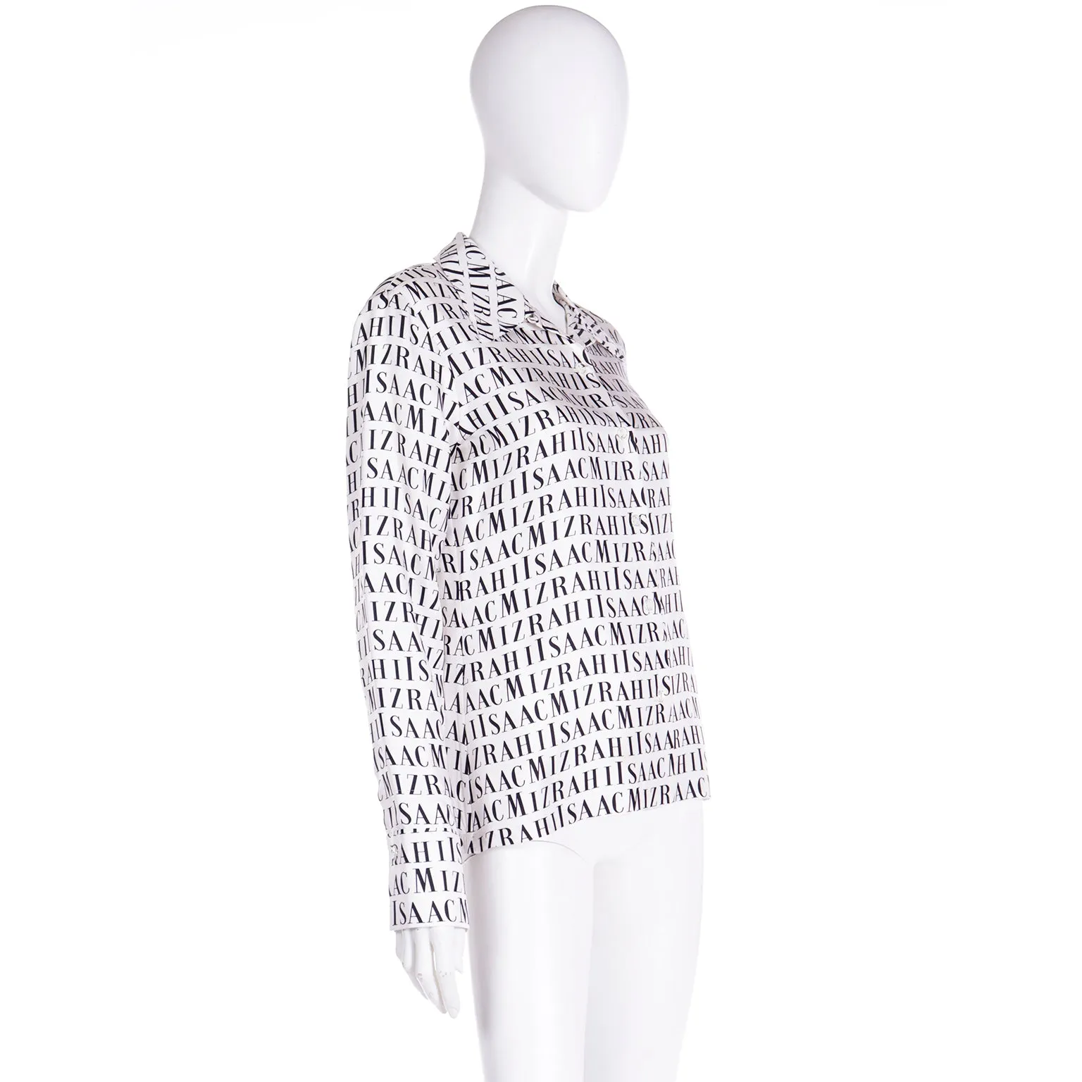 S/S 1997 Vintage Isaac Mizrahi Logo Shirt Monogrammed Button Down Blouse
