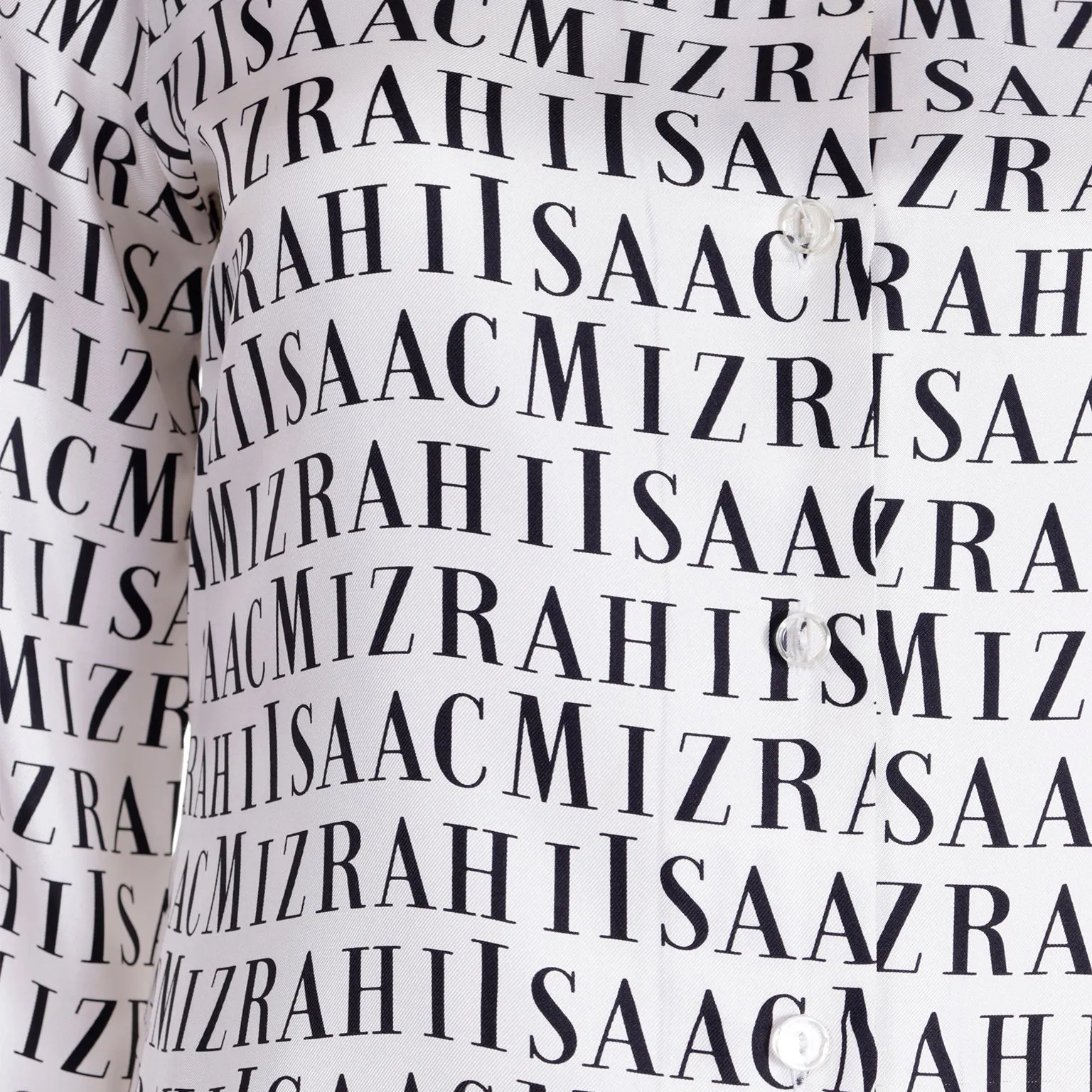 S/S 1997 Vintage Isaac Mizrahi Logo Shirt Monogrammed Button Down Blouse