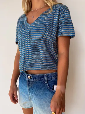 STRIPED V-NECK SHIRT—[S/M]