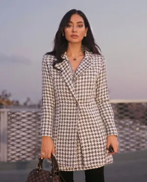 Tweed Coat in black and white