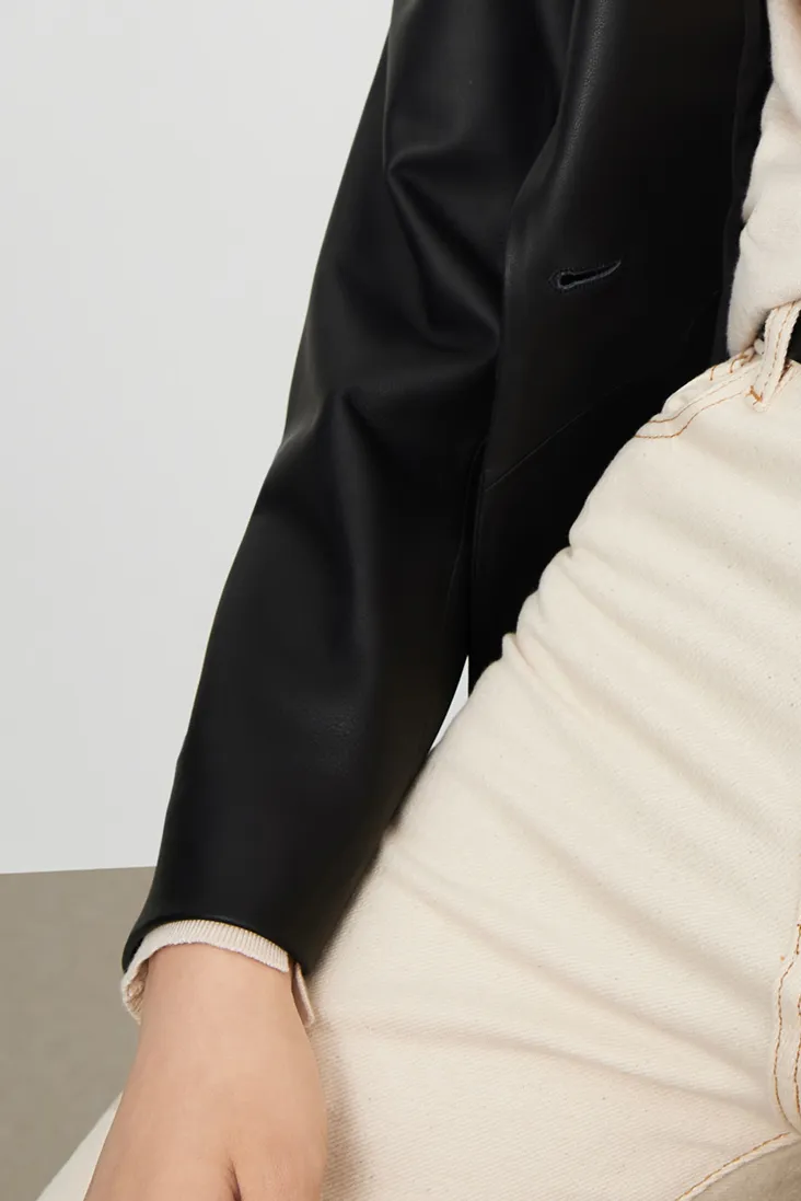 Vintage Double-breasted Leather Trench Coat
