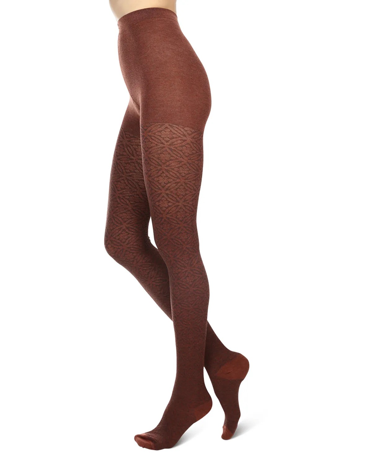 Women's Flattering Floral and Circular Pattern Sweater Tights
