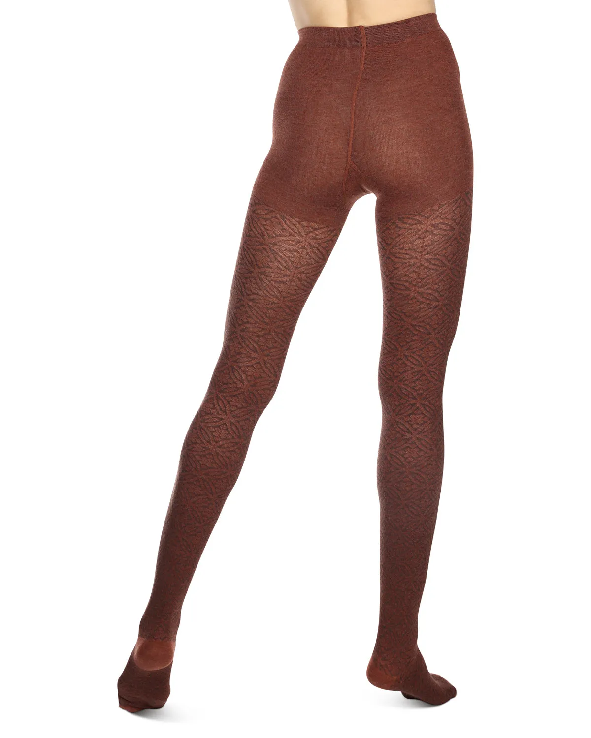 Women's Flattering Floral and Circular Pattern Sweater Tights