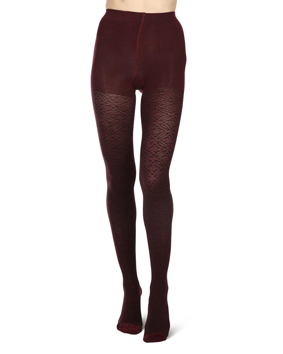 Women's Flattering Floral and Circular Pattern Sweater Tights