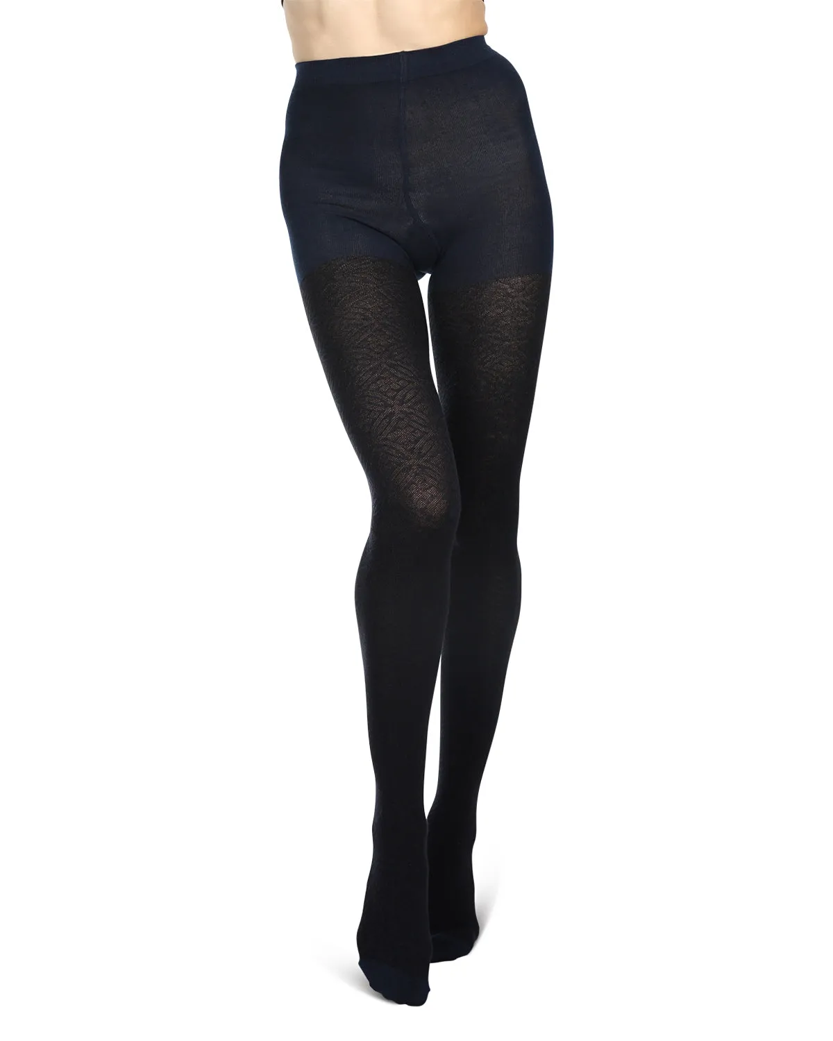 Women's Flattering Floral and Circular Pattern Sweater Tights