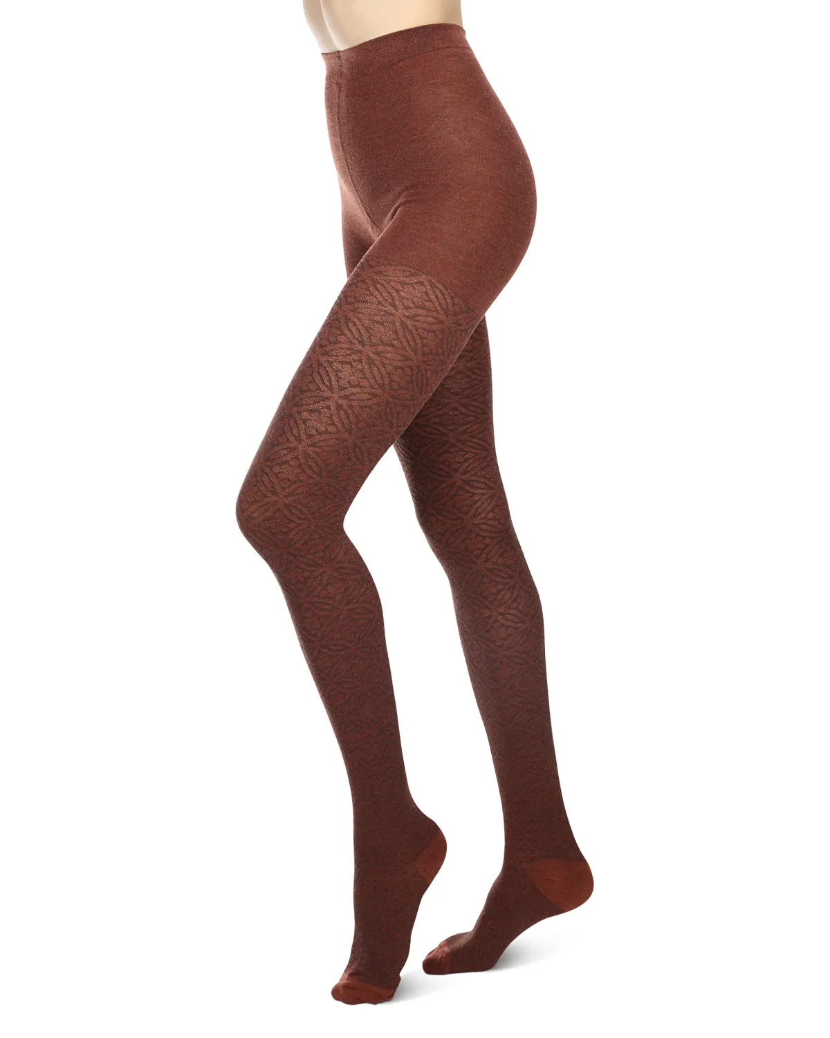 Women's Flattering Floral and Circular Pattern Sweater Tights