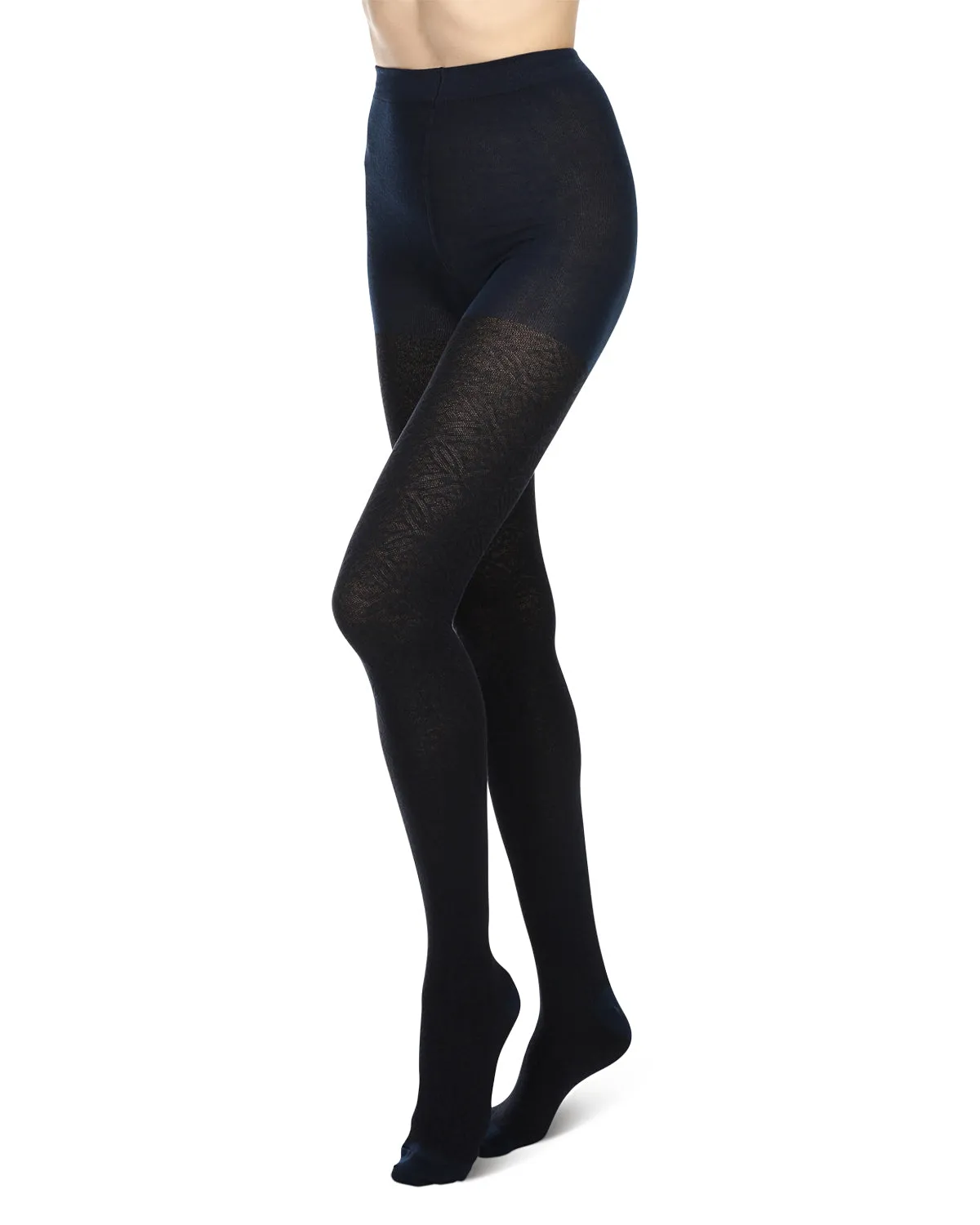 Women's Flattering Floral and Circular Pattern Sweater Tights