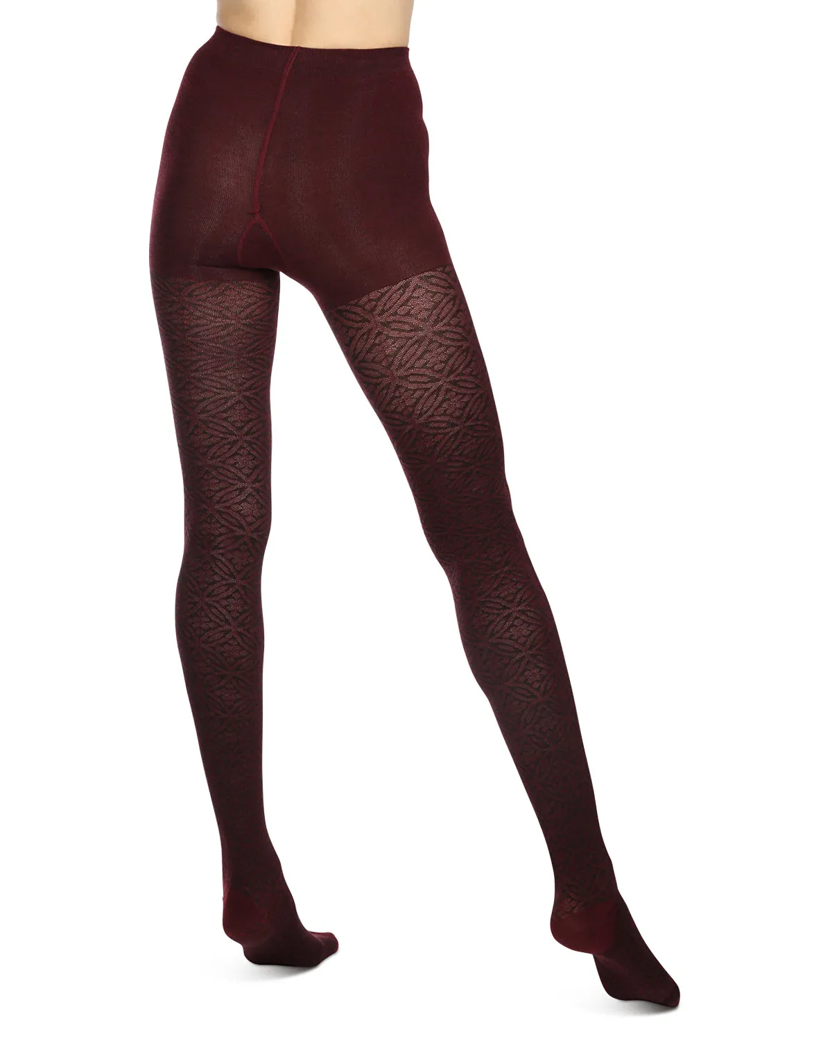 Women's Flattering Floral and Circular Pattern Sweater Tights