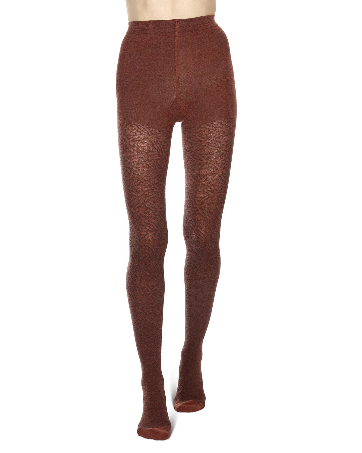 Women's Flattering Floral and Circular Pattern Sweater Tights
