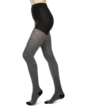 Women's Flattering Floral and Circular Pattern Sweater Tights